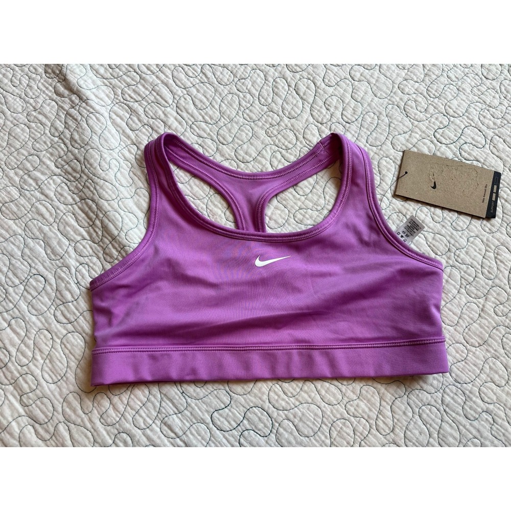 Nike Girls Swoosh Sports Bra Purple Racerback Medium Support New XL